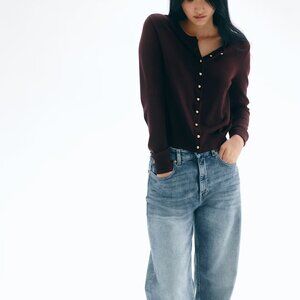 H&M Knit Cardigan Burgundy, Size M